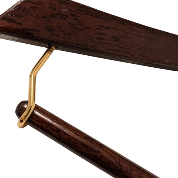 LANDS END Mahogany Dark Brown Wooden Suit Hanger Vintage Quality - Picture 4 of 6
